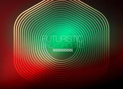 Neon color square shape lines abstract background. Shiny magic energy and motion Illustrazione stock