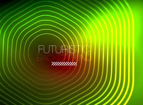 Neon color square shape lines abstract background. Shiny magic energy and motion Stock Illustration