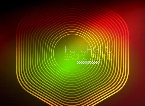 Neon color square shape lines abstract background. Shiny magic energy and motion Stock Illustration