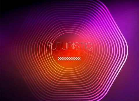 Neon color square shape lines abstract background. Shiny magic energy and motion Stock Illustration