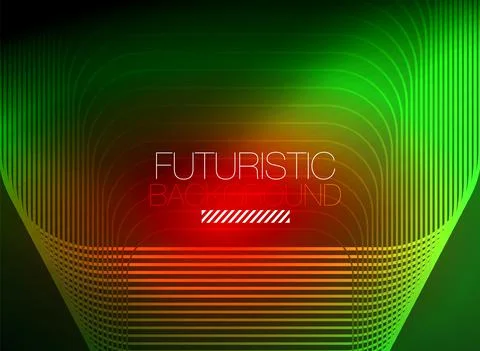 Neon color square shape lines abstract background. Shiny magic energy and motion Illustrazione stock