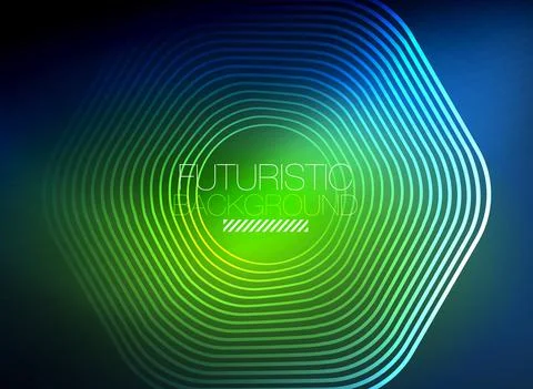Neon color square shape lines abstract background. Shiny magic energy and motion 스톡 일러스트