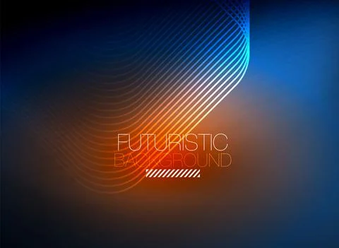 Neon color square shape lines abstract background. Shiny magic energy and motion 스톡 일러스트