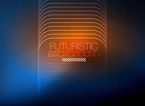 Neon color square shape lines abstract background. Shiny magic energy and motion Stock Illustration