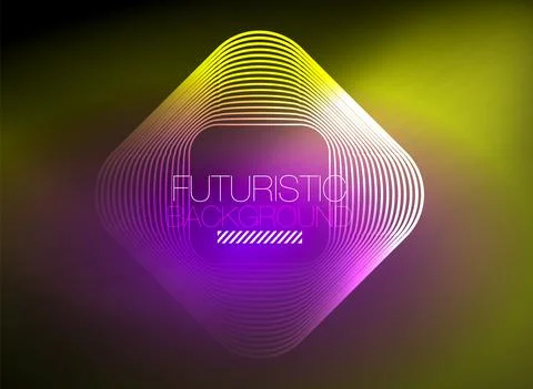 Neon color square shape lines abstract background. Shiny magic energy and motion 스톡 일러스트