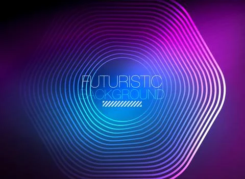 Neon color square shape lines abstract background. Shiny magic energy and motion Stock Illustration