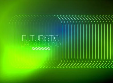 Neon color square shape lines abstract background. Shiny magic energy and motion Stock Illustration