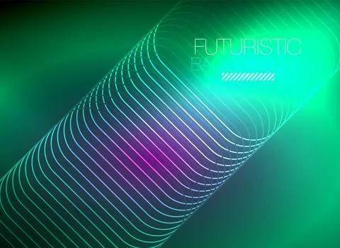Neon color square shape lines abstract background. Shiny magic energy and motion Stock Illustration
