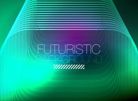 Neon color square shape lines abstract background. Shiny magic energy and motion Stock Illustration