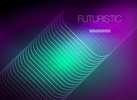 Neon color square shape lines abstract background. Shiny magic energy and motion 스톡 일러스트