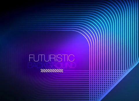 Neon color square shape lines abstract background. Shiny magic energy and motion Stock Illustration