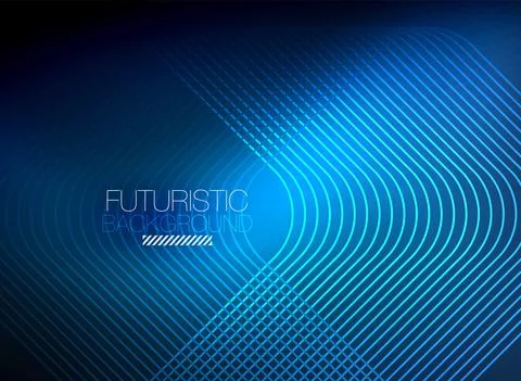 Neon color square shape lines abstract background. Shiny magic energy and motion Illustrazione stock