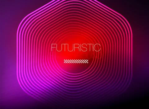 Neon color square shape lines abstract background. Shiny magic energy and motion Stock Illustration