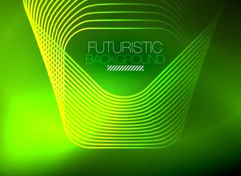 Neon color square shape lines abstract background. Shiny magic energy and motion Stock Illustration