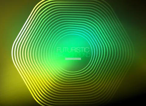 Neon color square shape lines abstract background. Shiny magic energy and motion Illustrazione stock