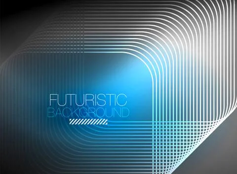 Neon color square shape lines abstract background. Shiny magic energy and motion Stock Illustration