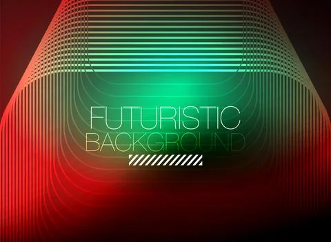 Neon color square shape lines abstract background. Shiny magic energy and motion Stock Illustration