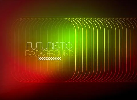 Neon color square shape lines abstract background. Shiny magic energy and motion Illustrazione stock