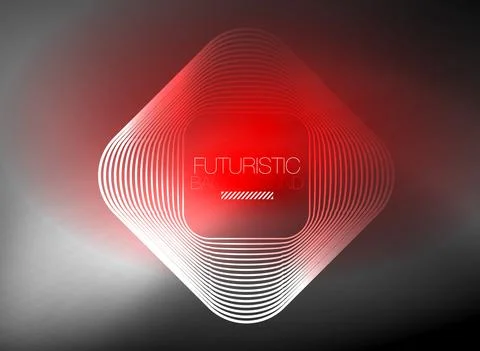 Neon color square shape lines abstract background. Shiny magic energy and motion Stock Illustration