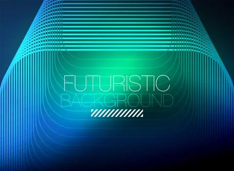 Neon color square shape lines abstract background. Shiny magic energy and motion Stock Illustration