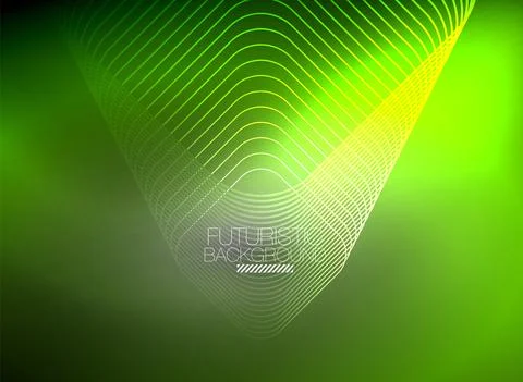 Neon color square shape lines abstract background. Shiny magic energy and motion Stock Illustration