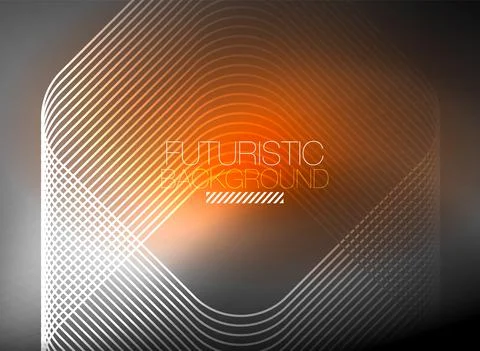 Neon color square shape lines abstract background. Shiny magic energy and motion Illustrazione stock
