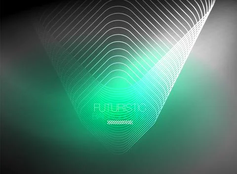 Neon color square shape lines abstract background. Shiny magic energy and motion Illustrazione stock