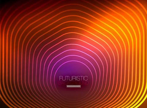 Neon color square shape lines abstract background. Shiny magic energy and motion Stock Illustration