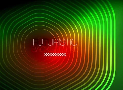 Neon color square shape lines abstract background. Shiny magic energy and motion Stock Illustration