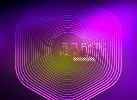Neon color square shape lines abstract background. Shiny magic energy and motion Stock Illustration
