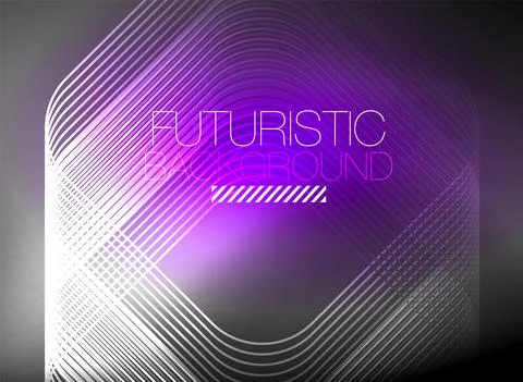 Neon color square shape lines abstract background. Shiny magic energy and motion 스톡 일러스트