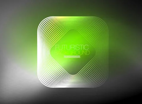Neon color square shape lines abstract background. Shiny magic energy and motion Stock Illustration