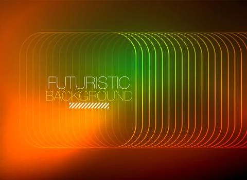 Neon color square shape lines abstract background. Shiny magic energy and motion Stock Illustration