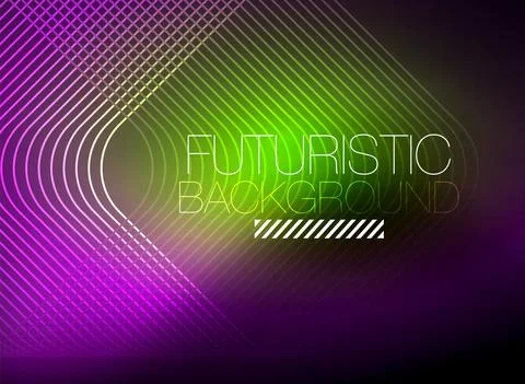 Neon color square shape lines abstract background. Shiny magic energy and motion 스톡 일러스트
