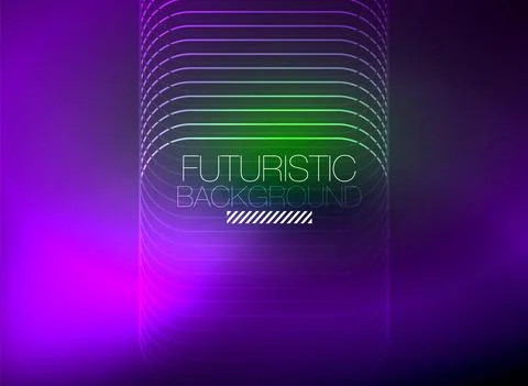 Neon color square shape lines abstract background. Shiny magic energy and motion Illustrazione stock