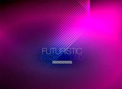 Neon color square shape lines abstract background. Shiny magic energy and motion Stock Illustration