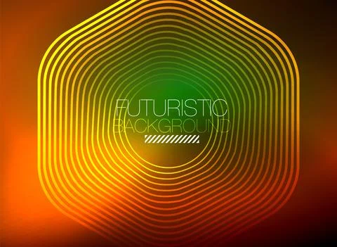 Neon color square shape lines abstract background. Shiny magic energy and motion Stock Illustration