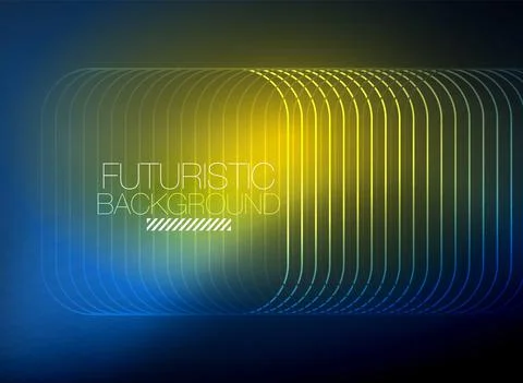 Neon color square shape lines abstract background. Shiny magic energy and motion Stock Illustration