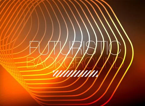 Neon color square shape lines abstract background. Shiny magic energy and motion Illustrazione stock