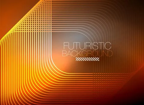 Neon color square shape lines abstract background. Shiny magic energy and motion Stock Illustration
