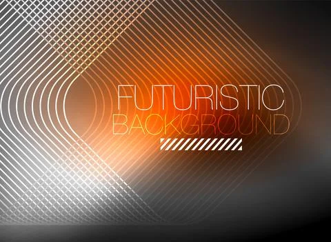 Neon color square shape lines abstract background. Shiny magic energy and motion Stock Illustration