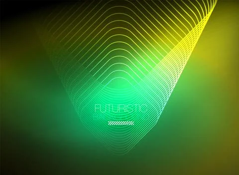Neon color square shape lines abstract background. Shiny magic energy and motion Stock Illustration