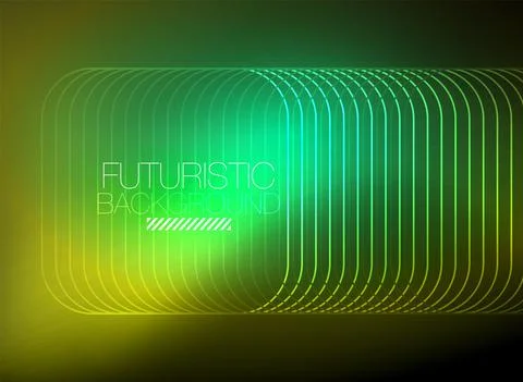 Neon color square shape lines abstract background. Shiny magic energy and motion Stock Illustration