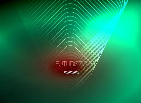 Neon color square shape lines abstract background. Shiny magic energy and motion Stock Illustration