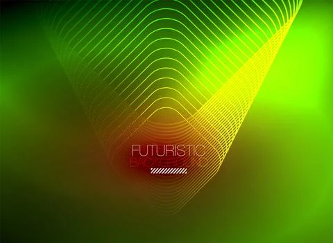 Neon color square shape lines abstract background. Shiny magic energy and motion Stock Illustration
