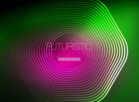 Neon color square shape lines abstract background. Shiny magic energy and motion 스톡 일러스트