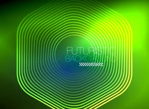 Neon color square shape lines abstract background. Shiny magic energy and motion Stock Illustration