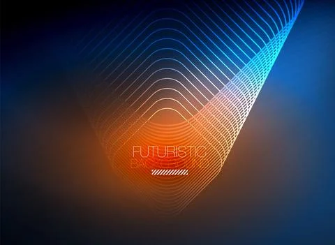 Neon color square shape lines abstract background. Shiny magic energy and motion Stock Illustration