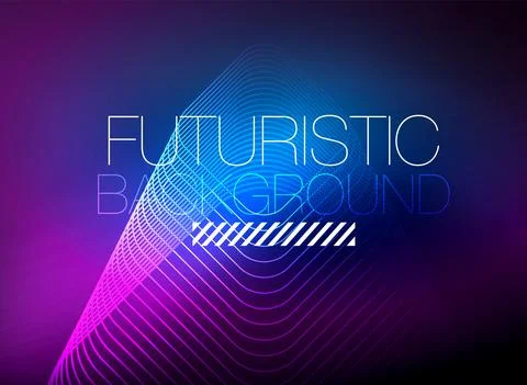 Neon color square shape lines abstract background. Shiny magic energy and motion Stock Illustration