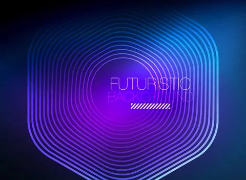 Neon color square shape lines abstract background. Shiny magic energy and motion Stock Illustration